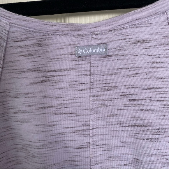 Columbia Purple Heathered Henley Tank Top Size Large Scoop Neck Hiking Outdoor - Picture 4 of 8
